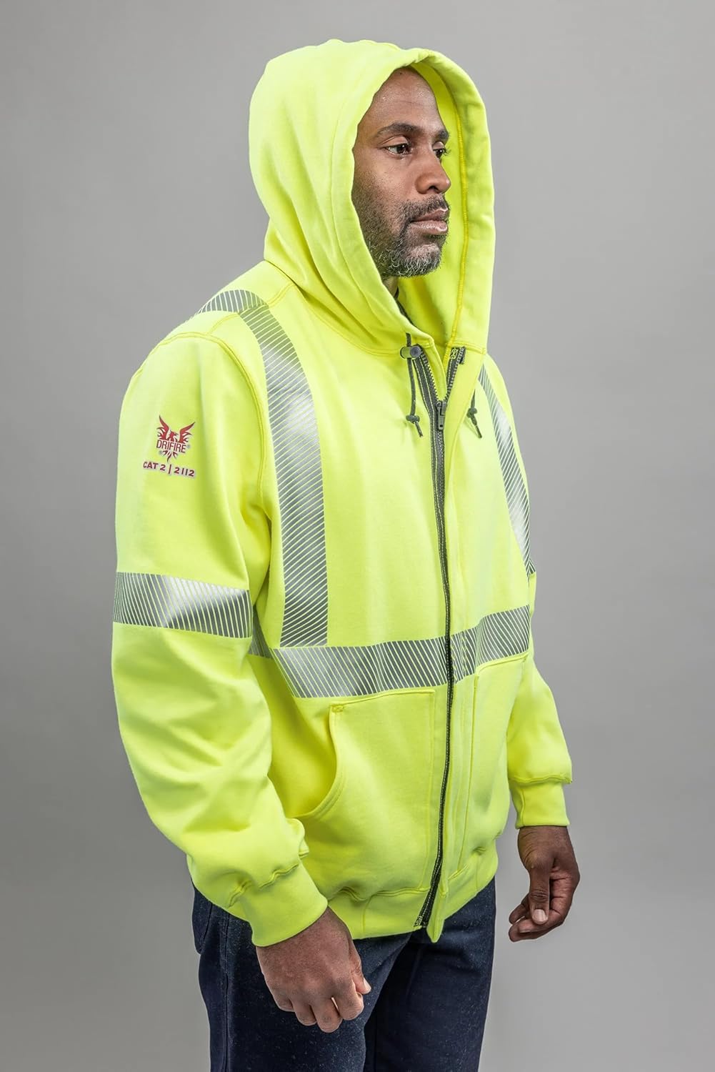 DRIFIRE FR Hi-Vis Class 3 Zip Hoodie, CAT 2 Flame Resistant, 3X-Large, SWSHEZC3-3X Yellow