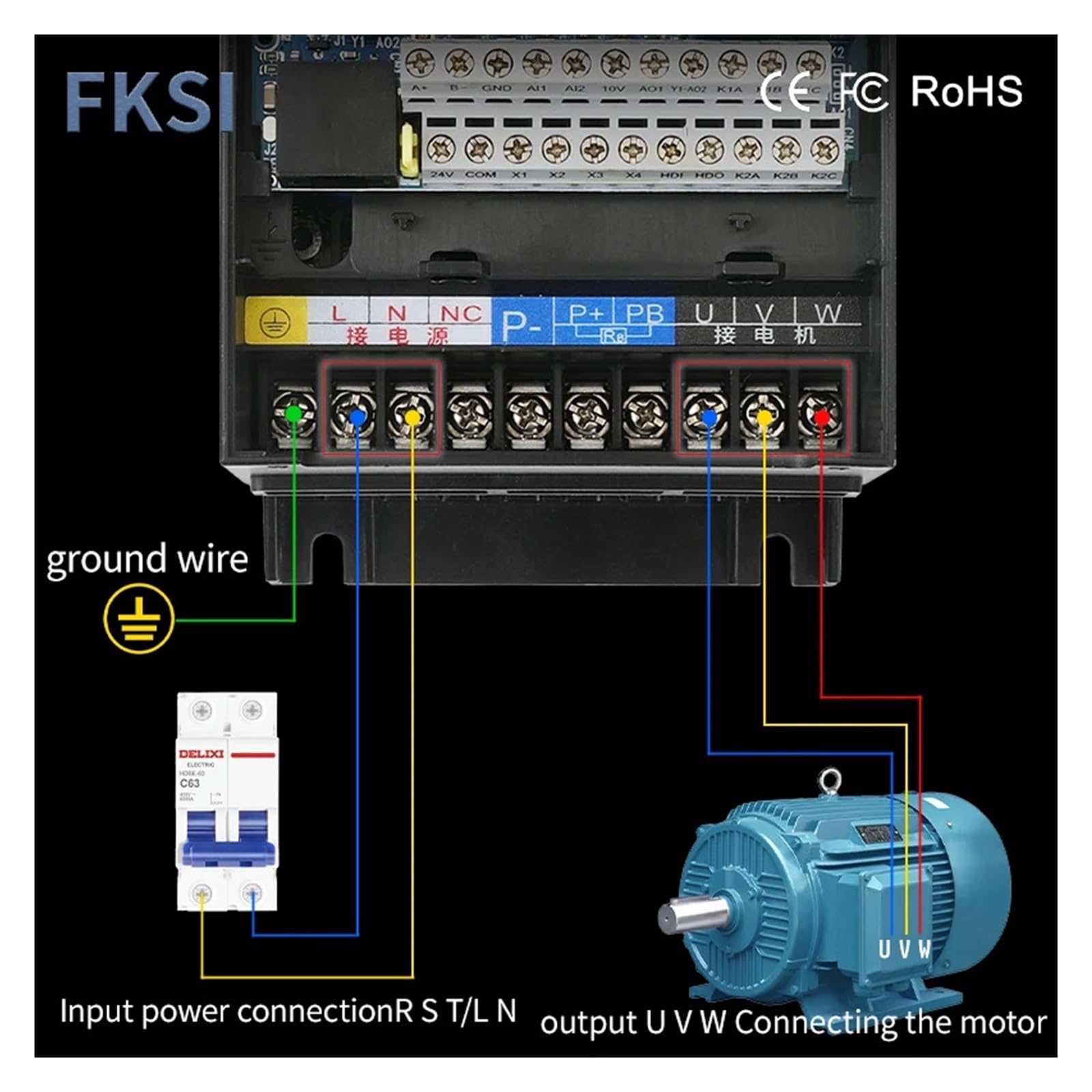 1 pièces 11KW 15KW 18KW 22KW 30KW vconvertisseur de fréquence AC380v triphasé(22KW-380v 3PH-3PH)