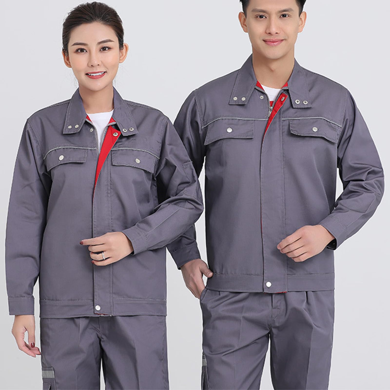 Manica Lunga Lavoro Tuta Meccanico Officina Di Riparazione Auto Uniforme Giacca E Pantaloni Con Striscia Riflettente