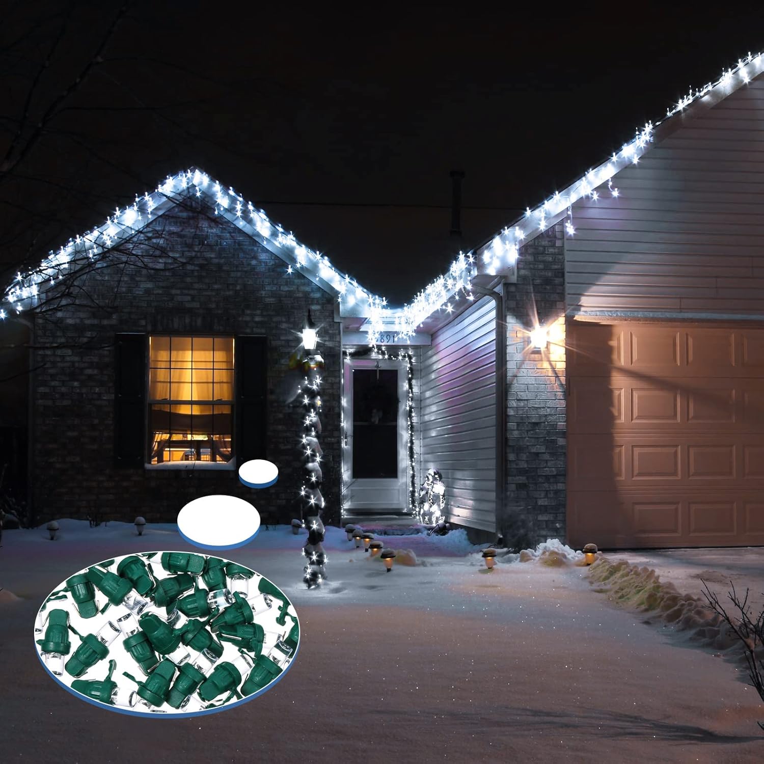 LED 5 mm Christmas String Lights Replacement Bulbs LED Wide Angle Wire Light Set Indoor Outdoor Home Decor Festival Decorations for Xmas Tree Lights(Cold White Bulb,60 Count)