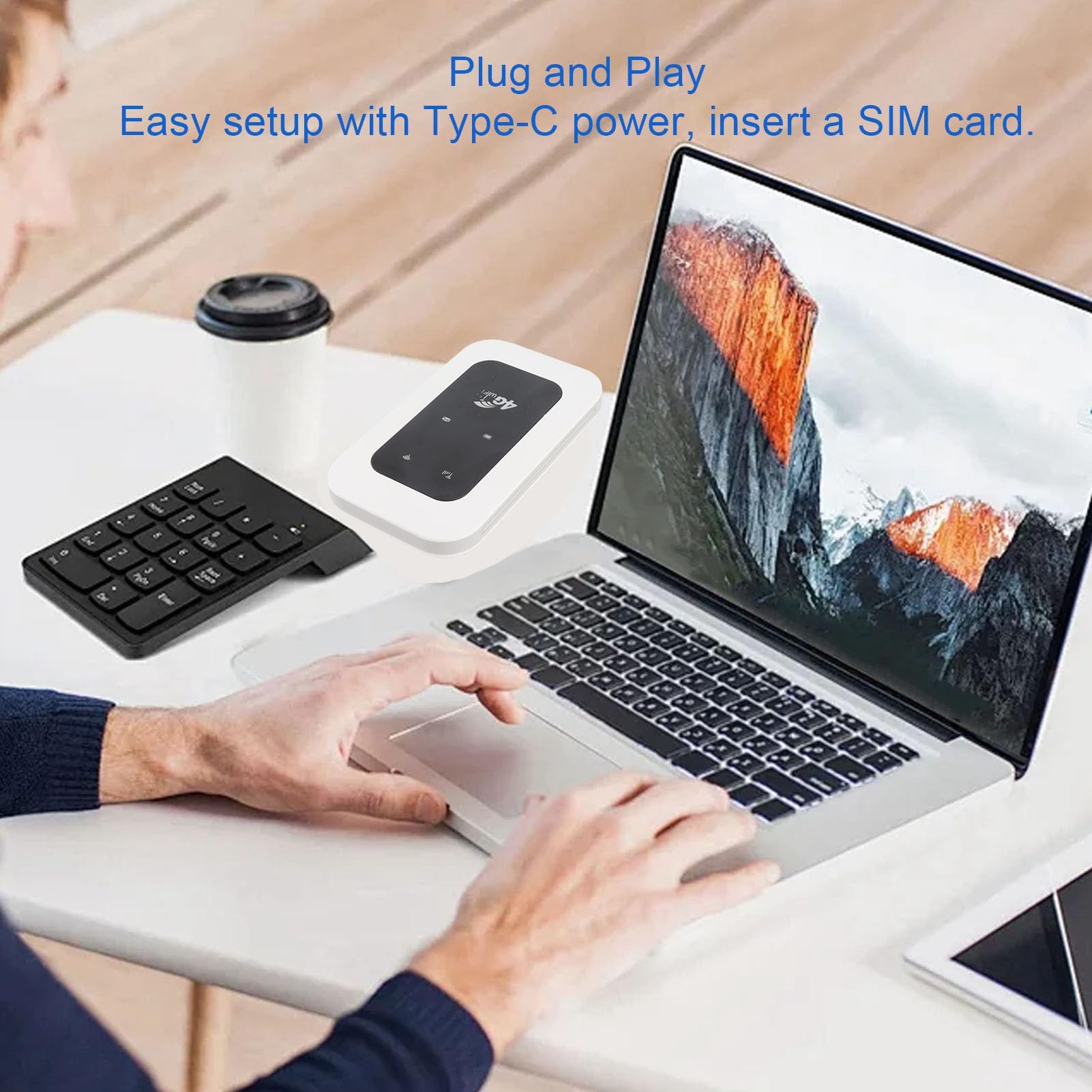 Hotspot WiFi 4G/5G, Router WiFi Portatile Connetti Fino a 10 Dispositivi, Plug and Play da 300 Mbps, Hotspot WiFi Mobile con Slot per Schede SIM e Batteria da 2100 MAh Supporta