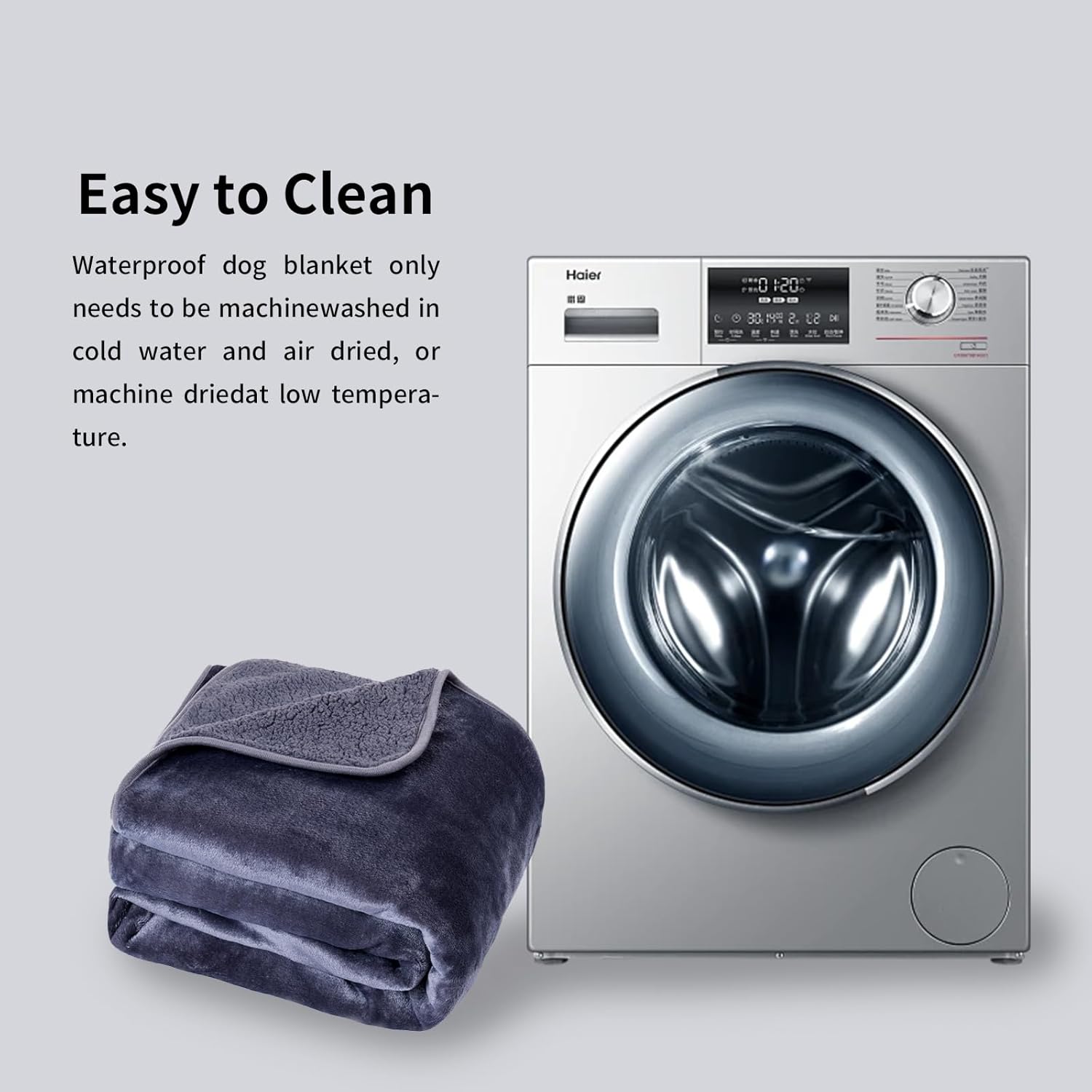 Waterproof Dog Blankets for Large Dogs Washable Super Soft Warm Fluffy Facecloth Sofa Car Bed Protector, Urine Proof Washable Outdoor Pet Blanket for Puppy Large Dogs & Cats 40 * 30 Grey - Image 6