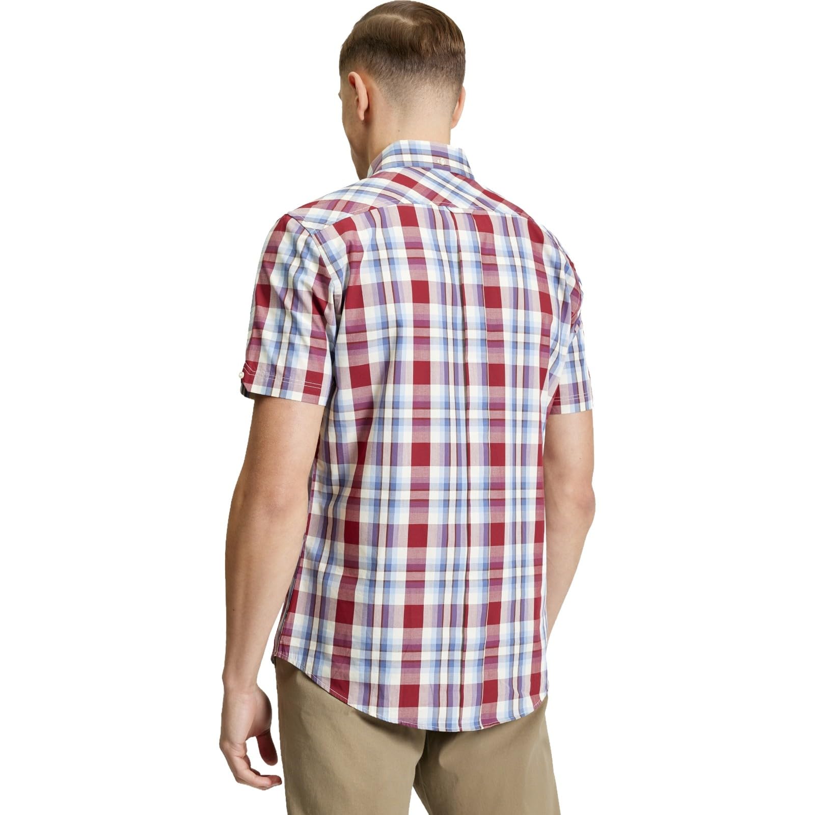 Ben Sherman Camisa de manga corta a cuadros para hombre