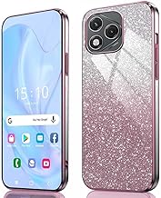 GOKEN Cover for Honor 400 Lite – Soft Shockproof Silicone Case, Case with Electroplated Edges and Integrated Glitter Card – Pink Gradient