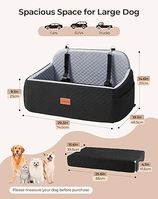 Dog Car Seat For Large Dogs, Dog Car Bed Pet Booster Back