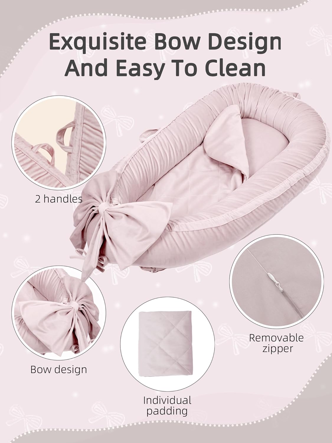 Baby Lounger, Infant Lounger for Newborn,Portable Baby Nest Cover Breathable & Soft, Newborn Essentials
