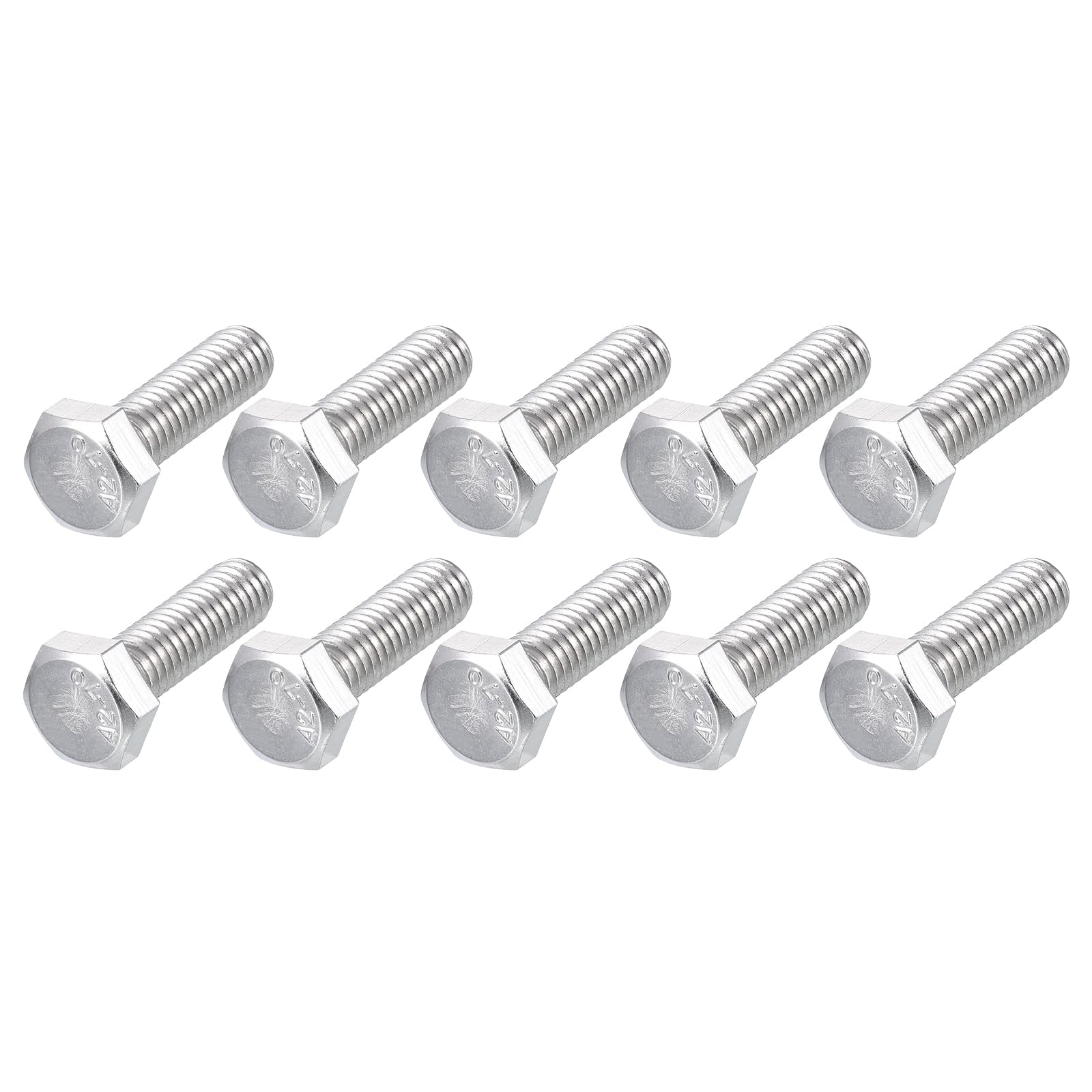 METALLIXITY Hex Bolts (M6-1x20mm) 50Pcs, 304 Stainless Steel Coarse Fully Threaded Hex Head Screw Bolt Machine Screws