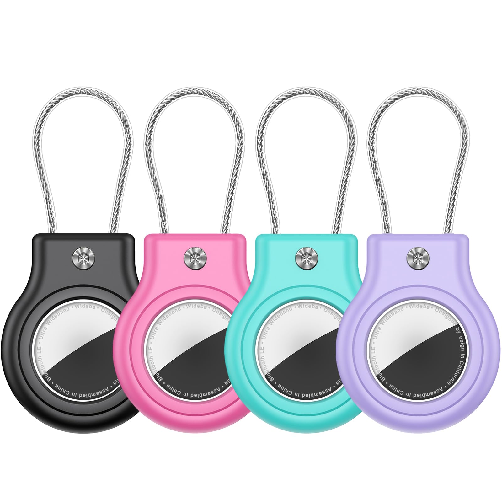 Waterproof Airtag Holder,4 Pack Air tag Case with Secure Lock,Airtags Keychain for Apple Airtag,Anti-Lost Protective Case Air tag Accessories for GPS