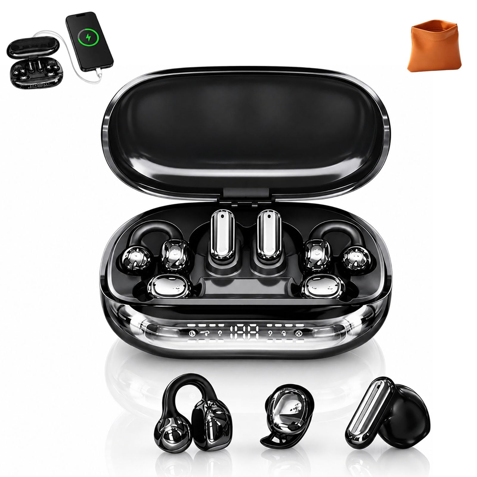 Auriculares Inalámbricos 6 En 1 para Dormir con Estuche De Carga (C)