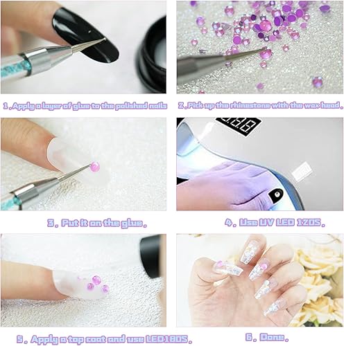 Miniatura 4 de BQAN 2880 diamantes de imitación de ópalo brillantes para uñas, diamantes de imitación coloridos de caramelo 3D, gemas de sirena de cristal con