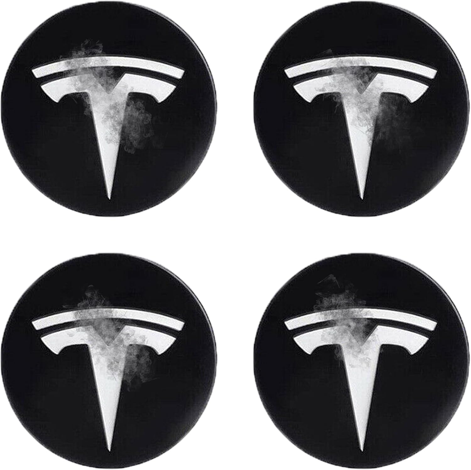 4 PCS Wheel Center Hub Cap Sticker for Model 3 / Model Y, Wheel Rim Cover 2.2” Center Cap Sticker Co