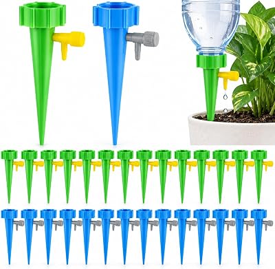 24 Pcs Self Watering Spikes,Self Watering Planter,for Plant,Vacation Plant Watering Devices,Adjustable Bottle-Top Plant Watering Spikes,for Indoor Outdoor Potted Plants,Self Watering Stakes