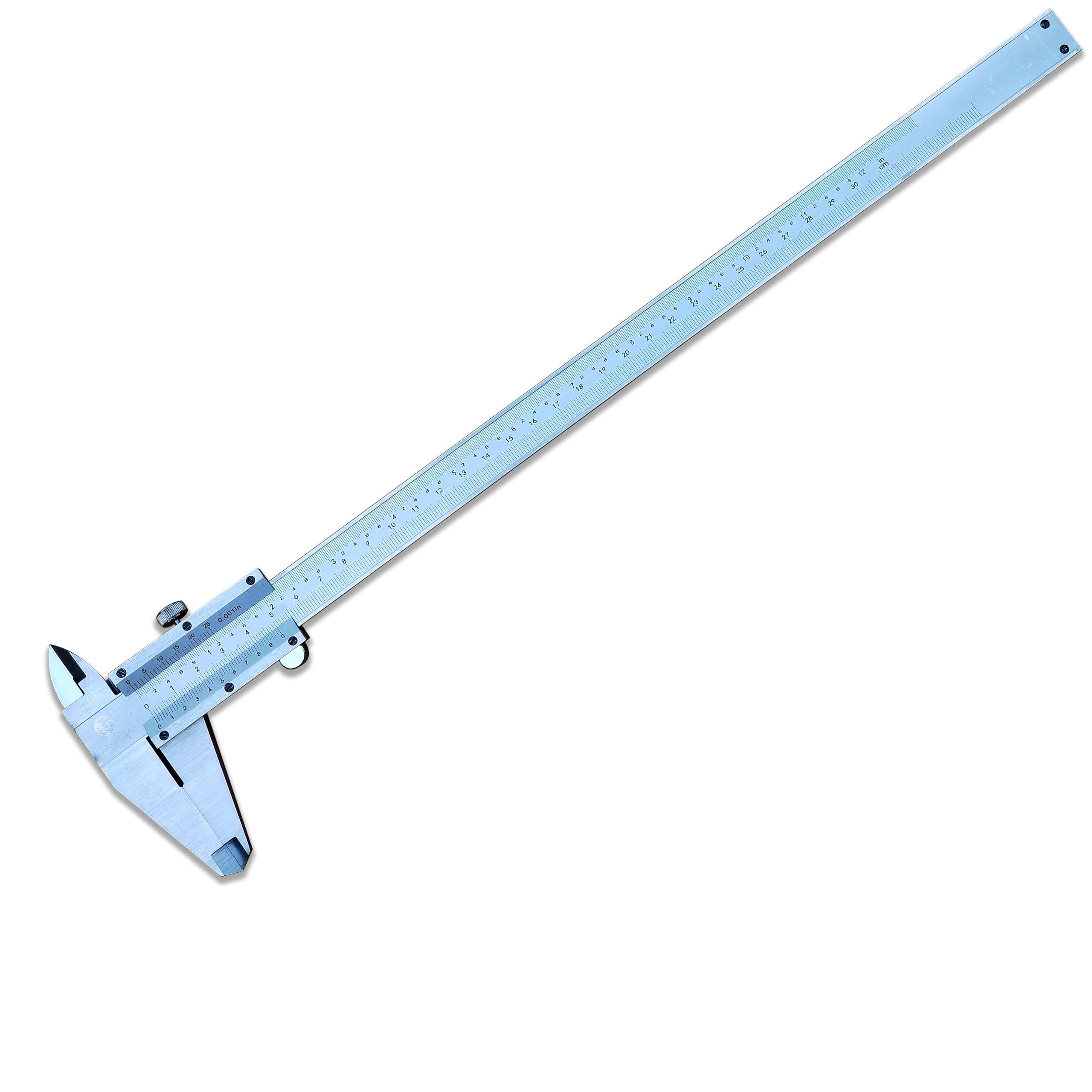 Calibro a corsoio da 30,5 cm, strumento di misurazione in acciaio inossidabile, micrometro manuale da 0-300 mm, 0,02 mm, per misure interne, esterne, profondità e gradini (30,5 cm)