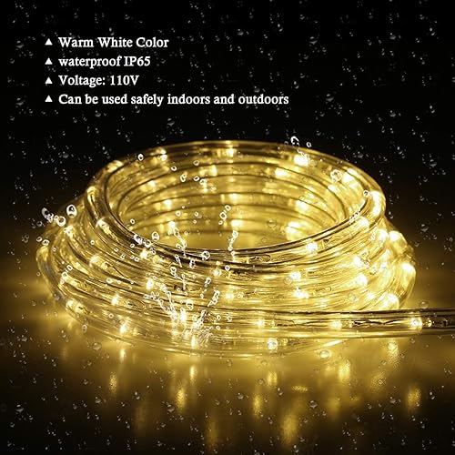 Miniatura 8 de Tira de luces LED de 50 pies, tira de luces LED cortables para exteriores, impermeable, iluminación decorativa para interiores y exteriores, aleros,