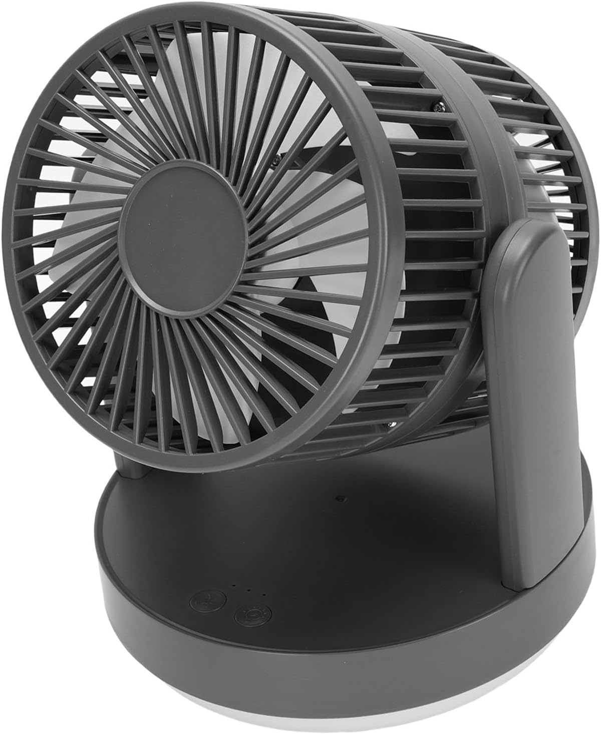 Desk Fan Rechargeable Desktop Oscillating Air Circulator Fan with Night Light for Home Office Study 3 Speeds Adjustable Table (Dark Gray)