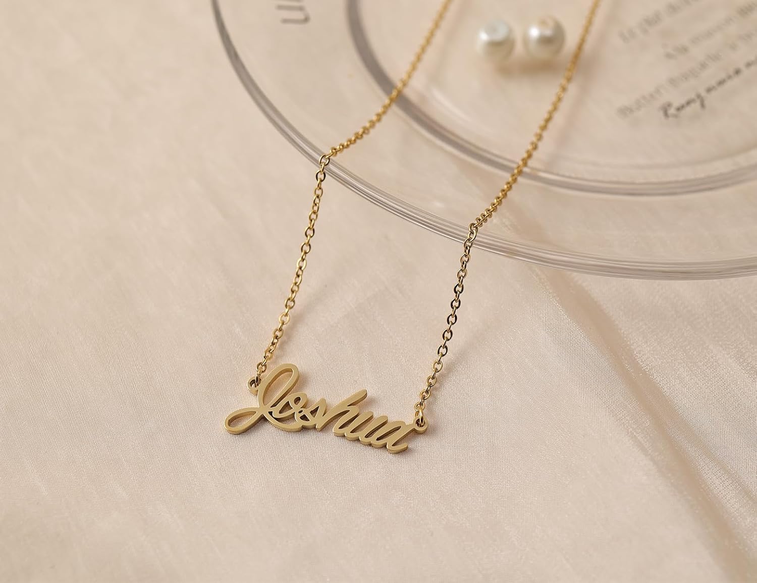 HUAN XUN Custom Name Necklace Personalized Initial Necklaces for Women Customized Stainless Steel Jewelry Gifts for Birthday