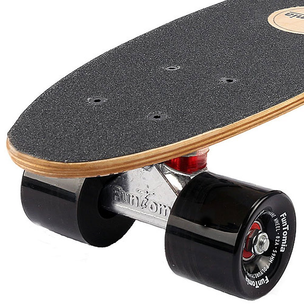 FunTomia® Skateboard Mini Cruiser 57cm - 7ply Strati di Acero Canadese - con o Senza Ruote a LED