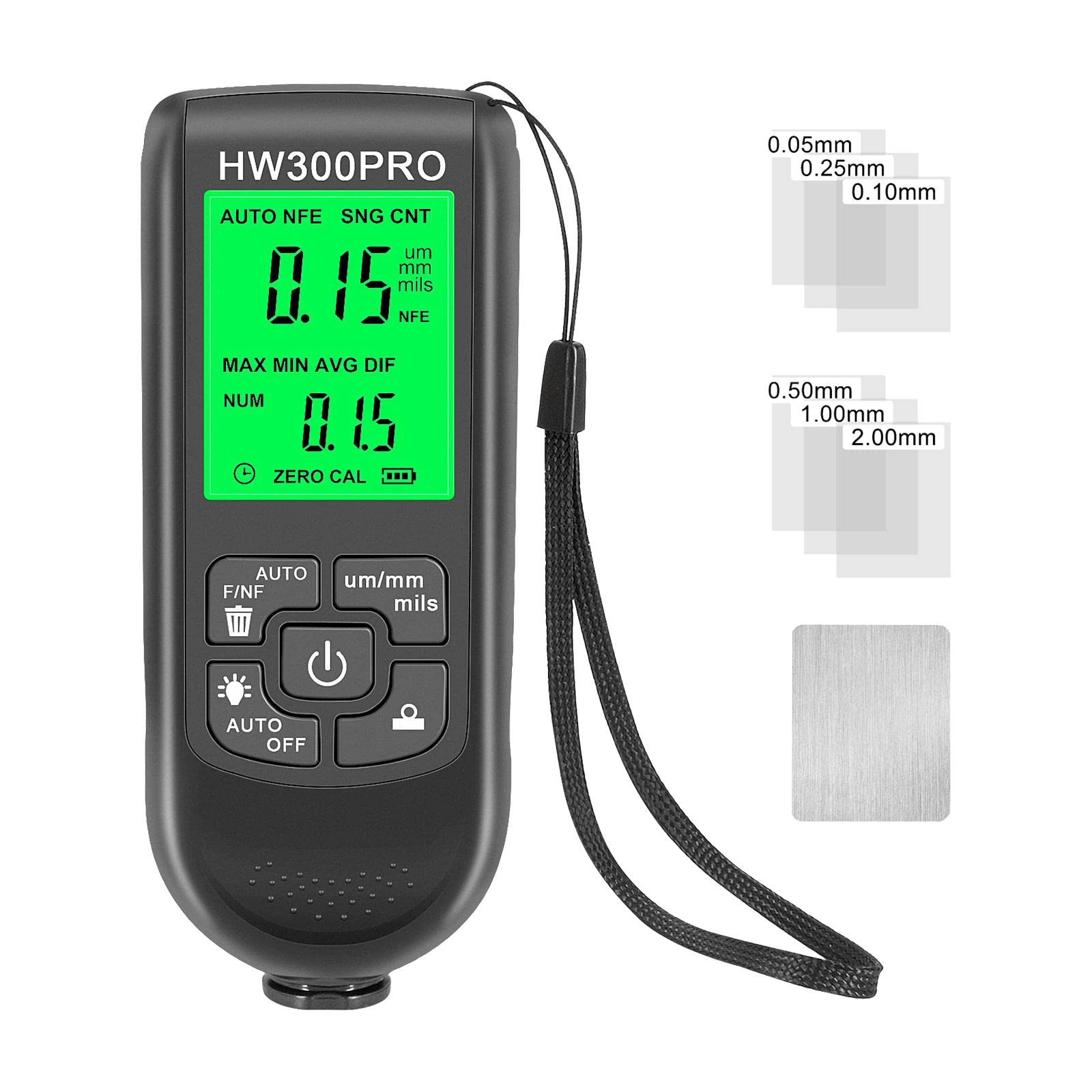 Neaxgeandx Black Coating Thickness Gauge Professional Digital Display For Automotive
