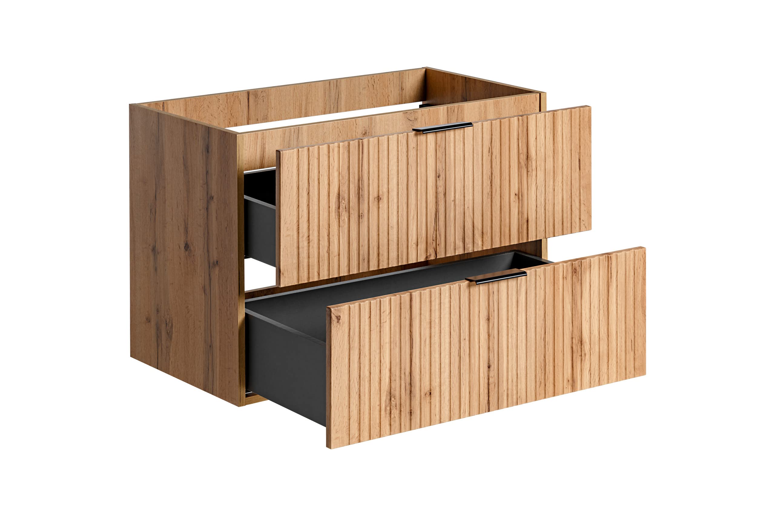 PIASKI ADEL Meuble de Lavabo Suspendu en Chêne - Plan de Travail ou Lavabo Encastré 80 cm - Pour Salle de Bain (Meuble Uniquement)