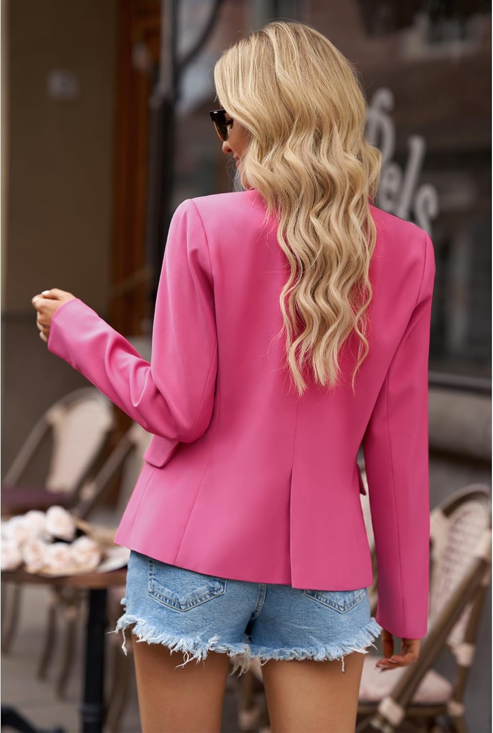 LookbookStore Womens Notched Lapel Pockets Button Work Office Blazer Jacket Suit - Image 6