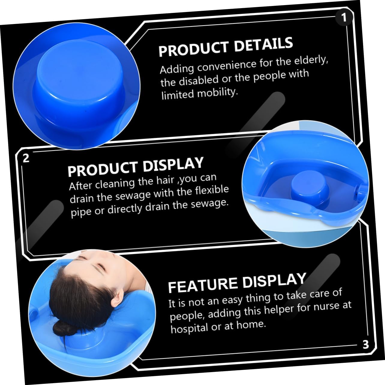 Thickened Shampoo Basin Portable Wash Bowl for Hairstylist Shampoo Sink Plastic Washing Tray Comfortable Design