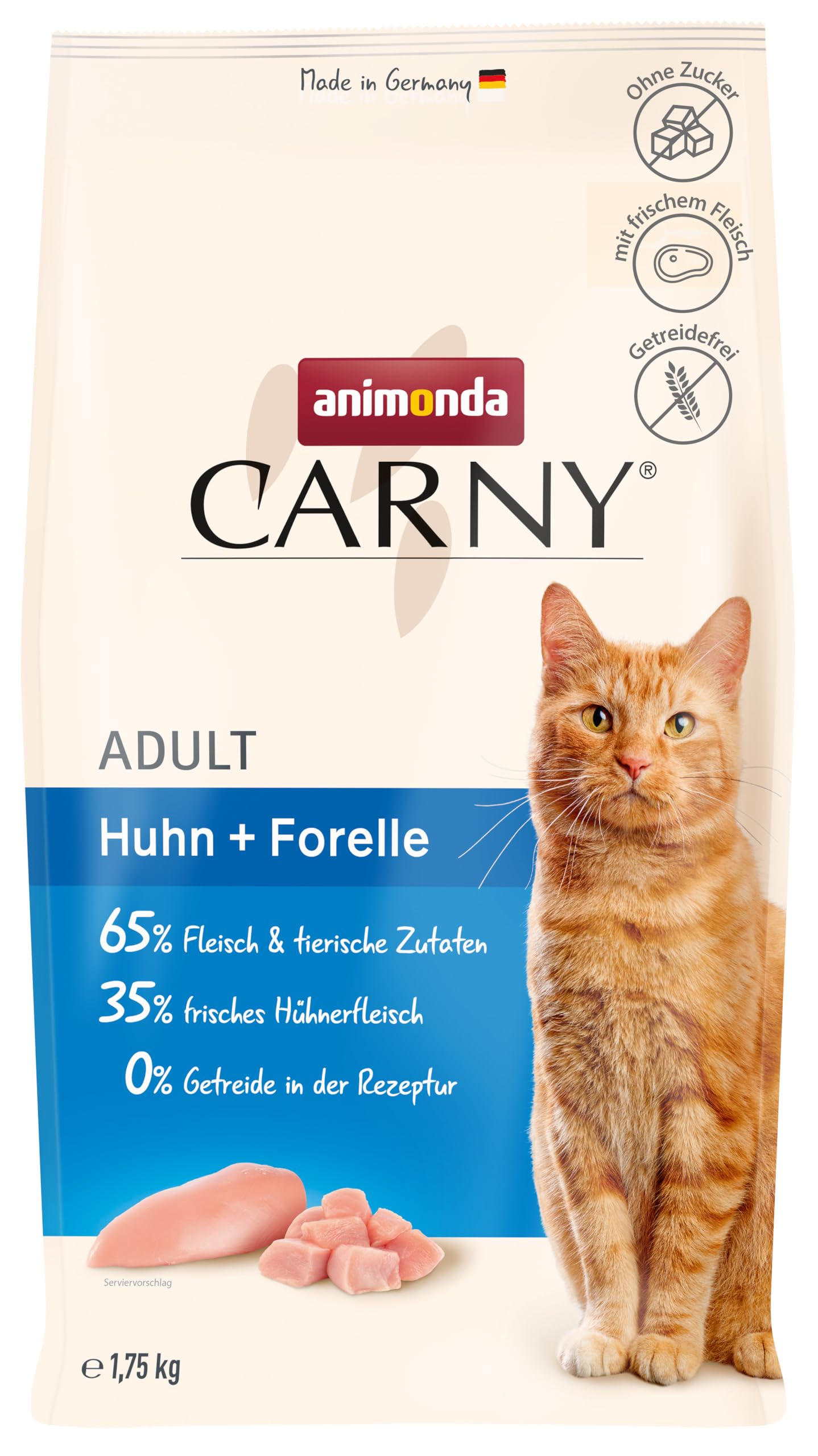 Croquettes pour chat adulte sans sucre animonda nourriture saine au poulet