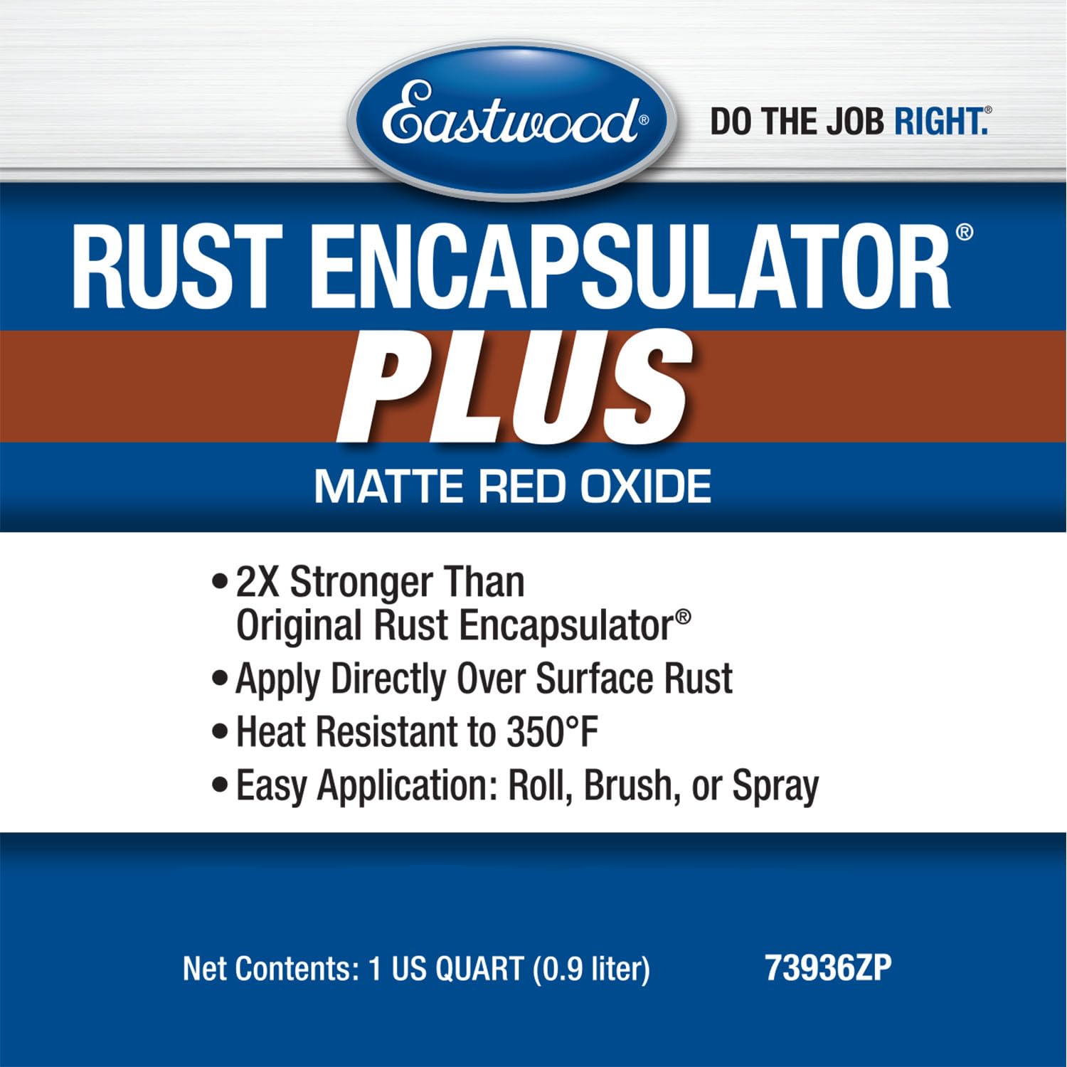 Eastwood Matte Red Rust Encapsulator Plus | Long Lasting Durable Finish 1 Coat Maximum Rust Protection | Heat Resistance up to 350 degrees Fahrenheit | Quart 1 Pack
