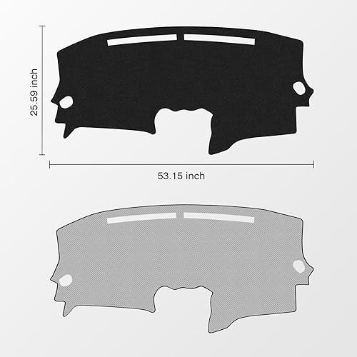 Miniatura 2 de KUST Alfombrilla Negra para Salpicadero de Nissan Altima 2007-2012 para Conducción a la Izquierda de Poliéster Cubierta de Tablero Antideslizante