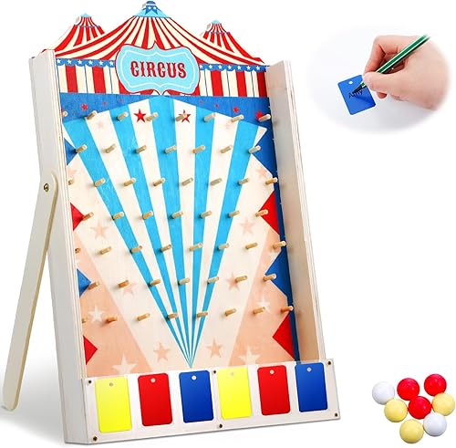 Juego de gota de disco con 10 discos, divertido juego de mesa de madera para adolescentes y adultos, decoración de fiesta temática, suministros para