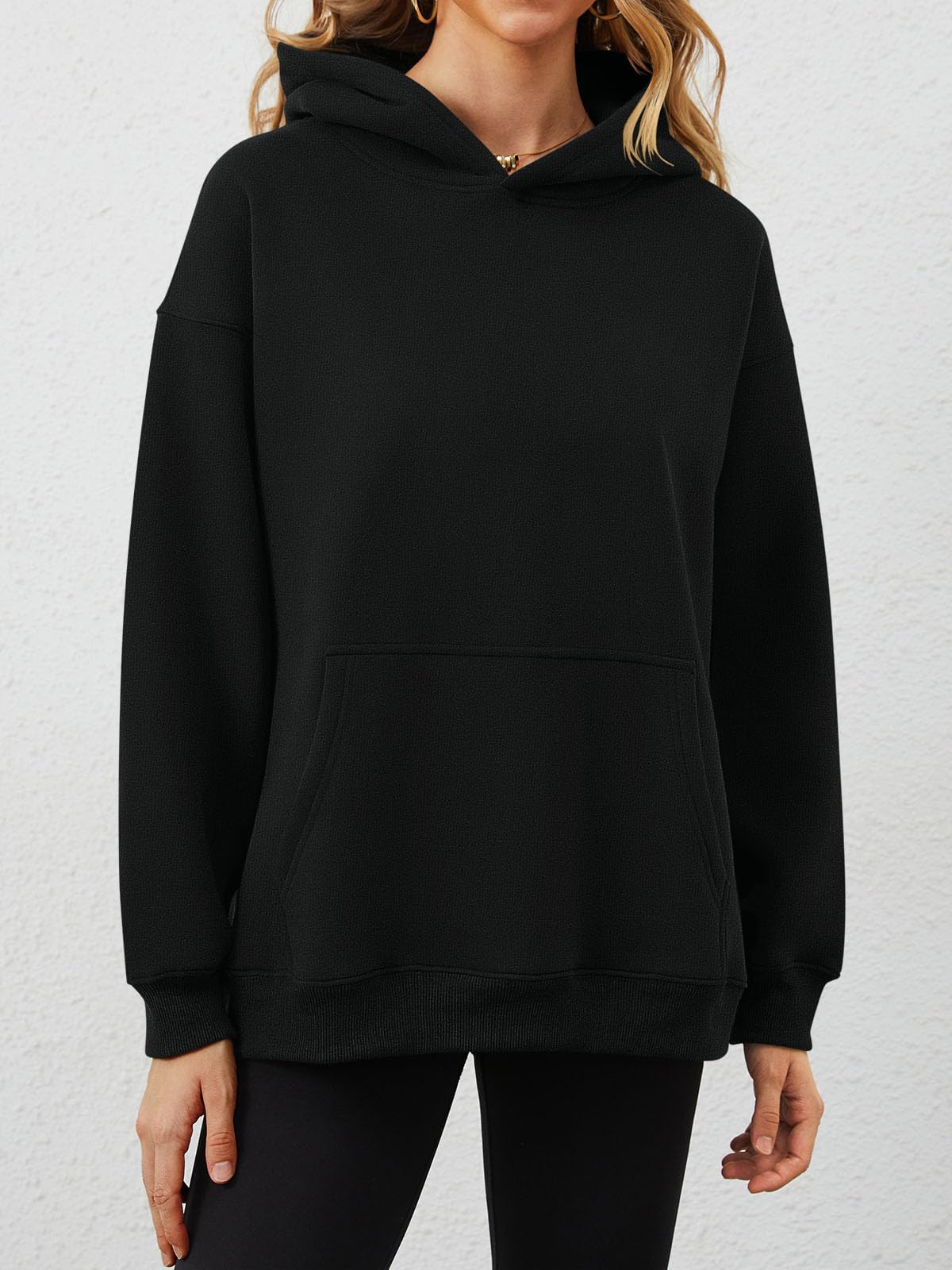 Tomwell Oversized Hoodie Damen Winter Pullover Casual Kapuzenpullover Langarm Sweatshirt Tops mit Taschen