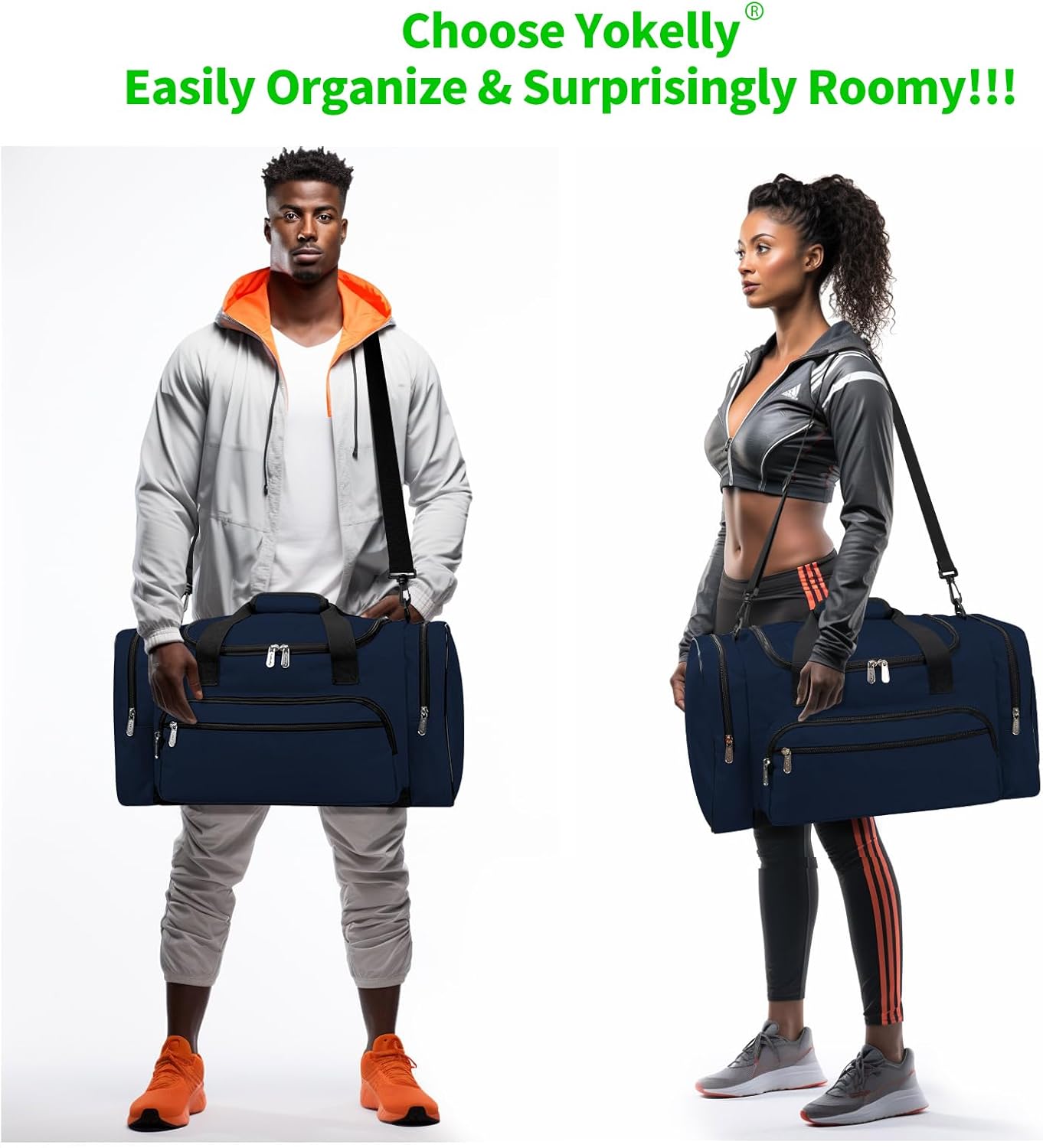 Sports Duffel Bag 20 inch for Travel Gym - Navy Blue - Image 7