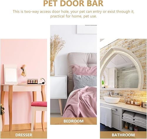 Miniatura 7 de Cat Built-in Interior Access Door for Cats and Dogs Two-Way Portal with Installation Fits Solid Brown Hidden Litter Box