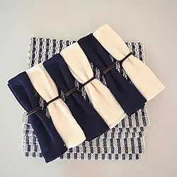 Kit Jogo Americano Diversas Cores Tear Mineiro De Luxo 6 Lugares 100% Algodão (Azul Marinho)