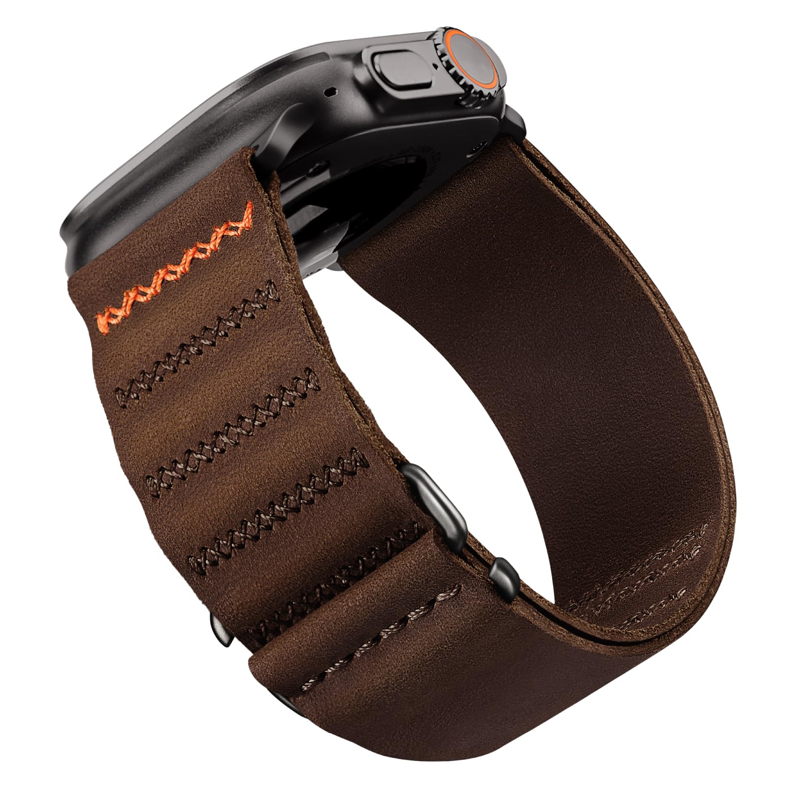Suitisbest Leather Bands Compatible for Apple Watch Ultra Band 49mm 46mm 45mm 44mm 42mm Men, Top Grain Genuine Leather Strap with S-Hook for iWatch Series 11/10/9/8/7/6/5 4/3/SE, Ultra 3/2/1