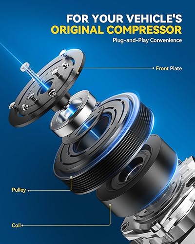 Miniatura 3 de PHILTOP 78613 Embrague de compresor de aire acondicionado, kit de embrague de compresor de CA, bobina de polea apta para Civic 2002 2003 2004 2005