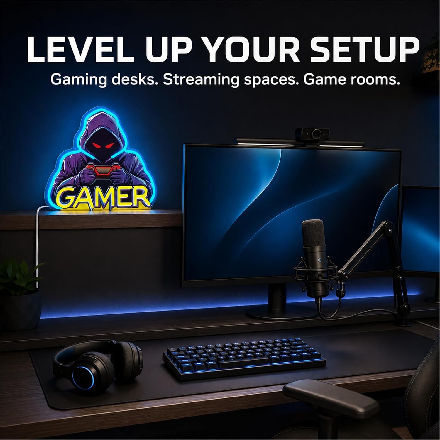 Gamer Neon Sign, UV Printed Gaming LED Neon Light Sign for Gamer Room Decor image 5