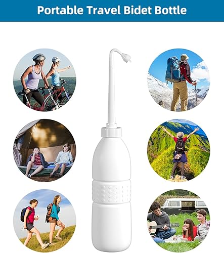 Miniatura 6 de Pulverizador portátil de bidé y bidé de viaje con botella de bidé de mano para uso de limpieza personal, boquilla extendida, cuidado de higiene