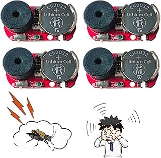 4 Pack New 20 Sounds Annoyatron Noise Maker Prank, Prank Noise Maker Hidden, Beeping Several Months, Office Pranks for Coworkers, Devices to Annoy Neighbors, Funny Office Pranks for Adults (Red)