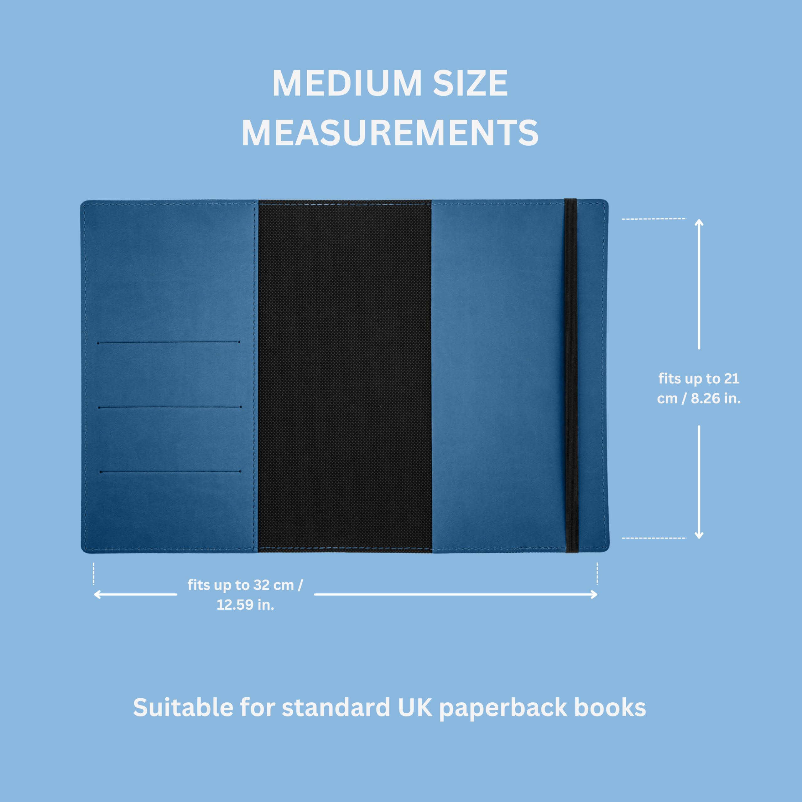 Paperback Book Cover, Book Protector, Blue, M - Image 3