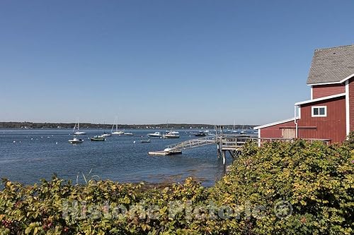 Historic Pictoric Foto - Vista de Casco Bay, Maine, desde Tiny Bailey Island- Reporducción fotográfica de bellas artes 24 x 16 pulgadas