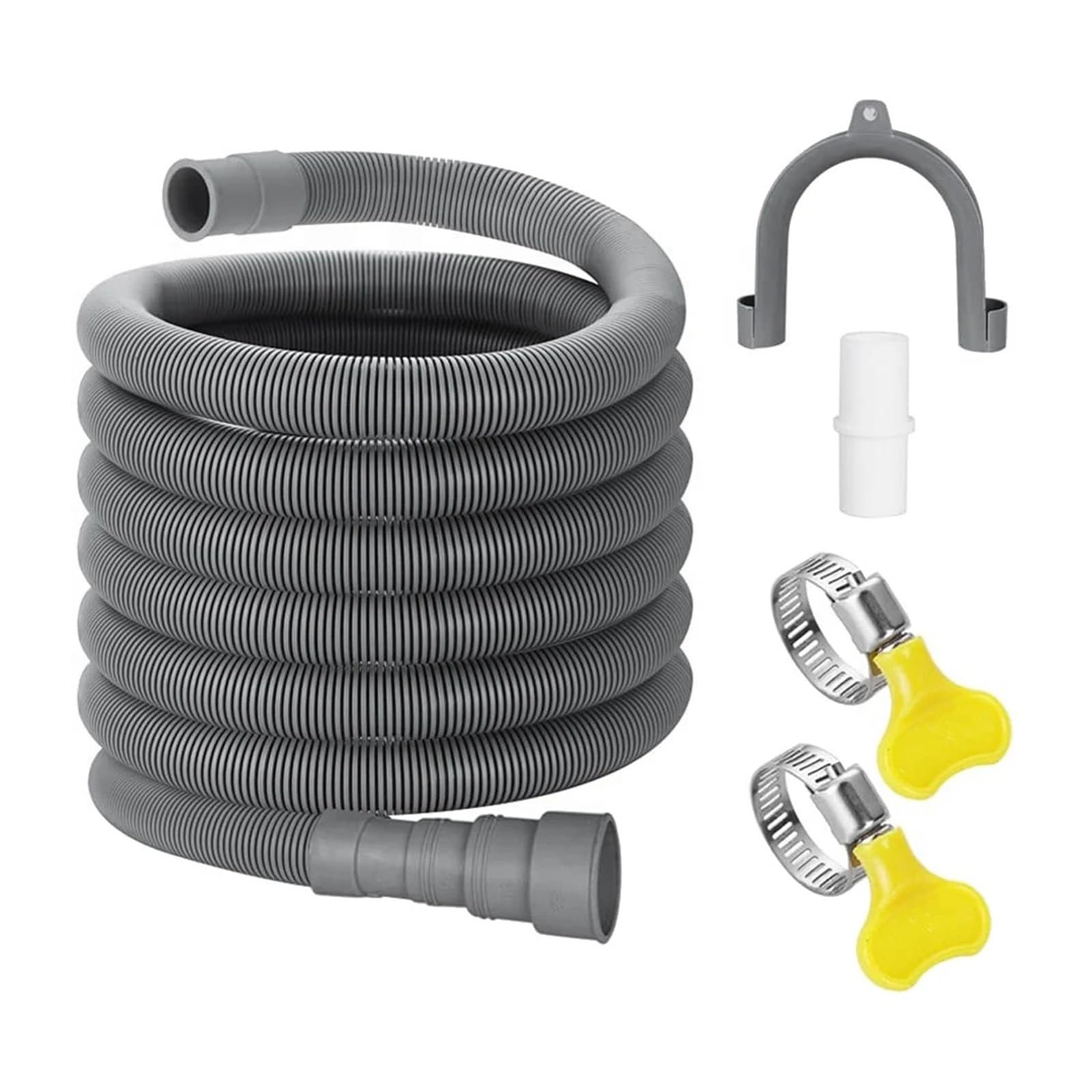 Drain Hose Extension Set Universal Washing Machine Hose 10Ft, Include Bracket Hose Connector and Hose Clamps Drain Hoses