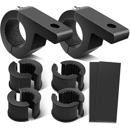 Nilight - 90027B 2PCS LED Light Bar Horizontal Bar Clamp Mounting Kit Fit on 0.75" 1" 1.25" Bull Bars Roof Racks Roll Cages for ATV UTV and Trucks, 2 Years Warranty