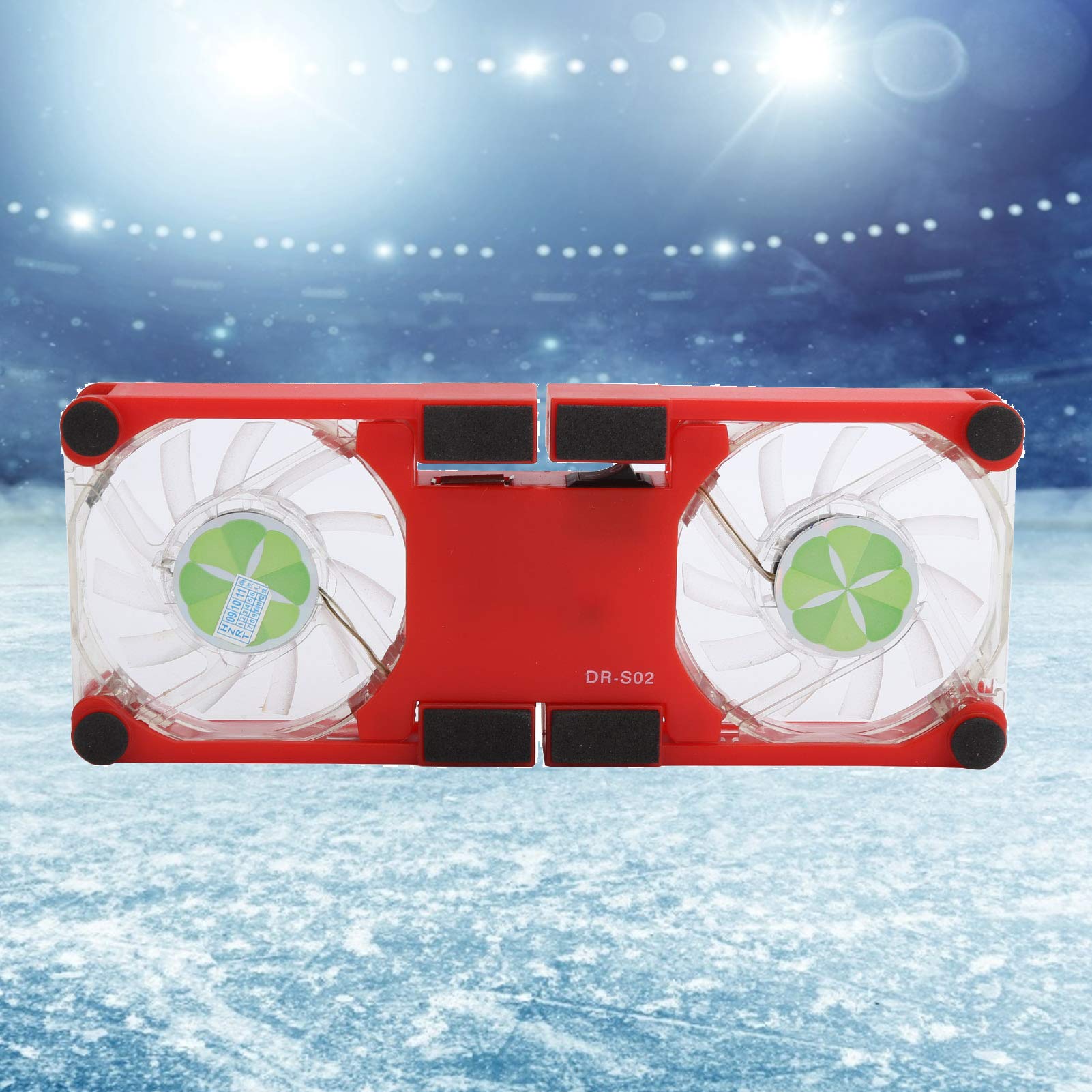 DR-S02 - Enfriador plegable para laptop con doble ventilador, portátil alimentado por USB, base de refrigeración con soporte antideslizante (rojo) 4