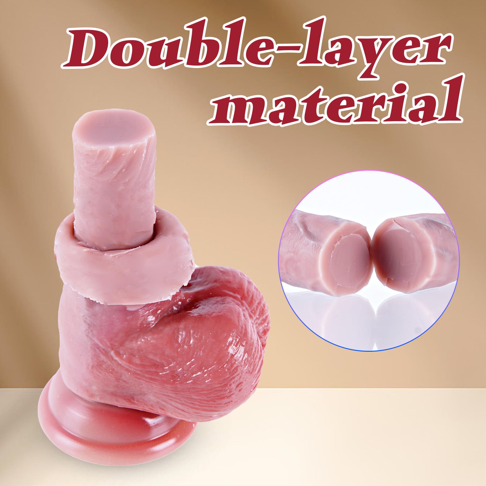 Fallo enorme e spesso da 7,8 cm di diametro, fallo enorme realistico da 26,5 cm, fallo a ventosa in silicone, fallo spesso XXL, fallo anale largo punto G per adulti, adatto a uomini e donne esperti