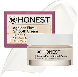 Honest Beauty Ageless Firm & Smooth Cream: Vegan Collagen for Firmer Skin in 2 Weeks, Fragrance-Free, EWG Verified 1.7oz
