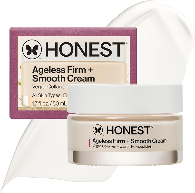 Honest Beauty Ageless Firm and Smooth Cream, Vegan, Unscented, 1.7 fl oz