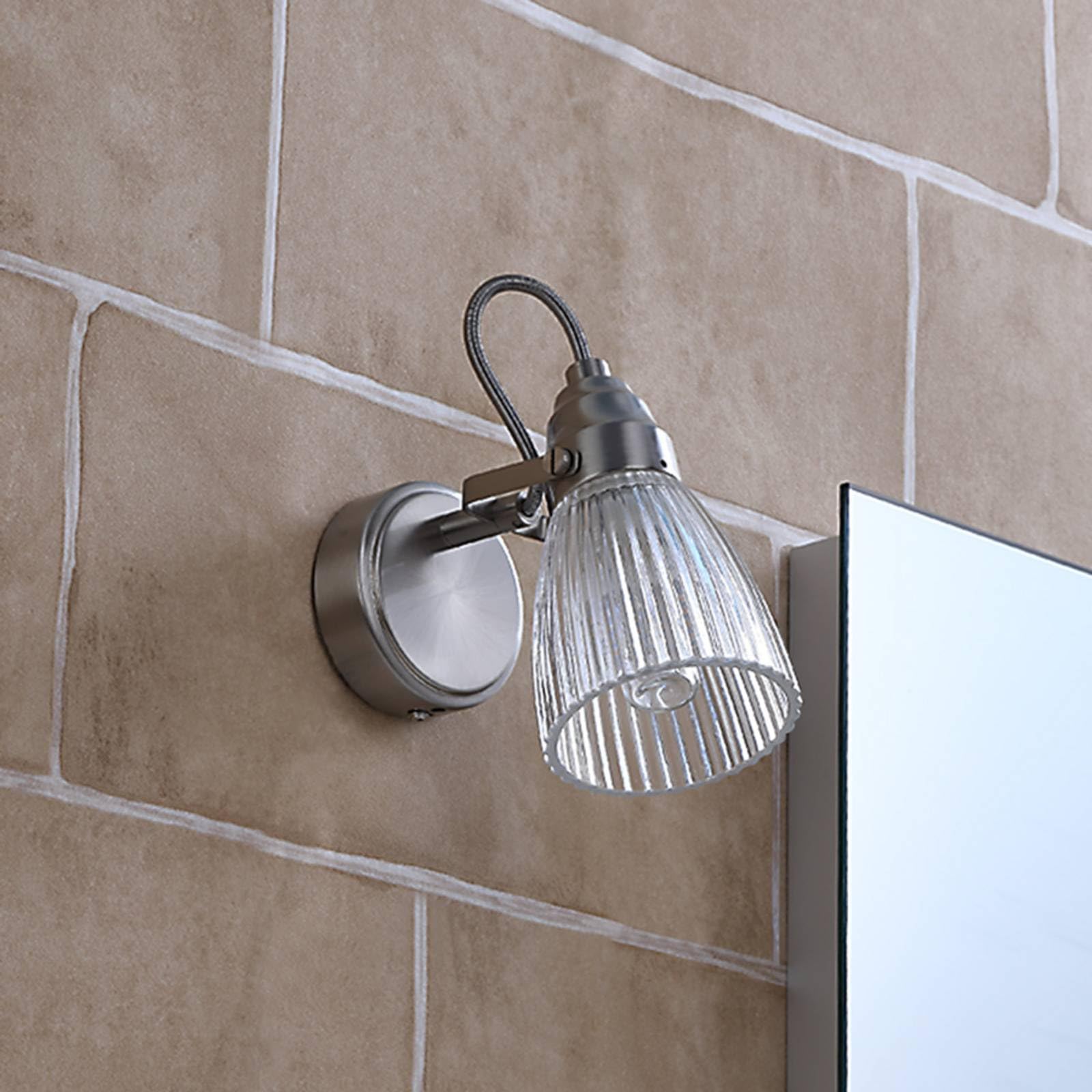 Lindby Applique dimmerabile (Moderno) colore Grigio, in Tessuto ad es. Soggiorno & Sala da pranzo applique tessuto