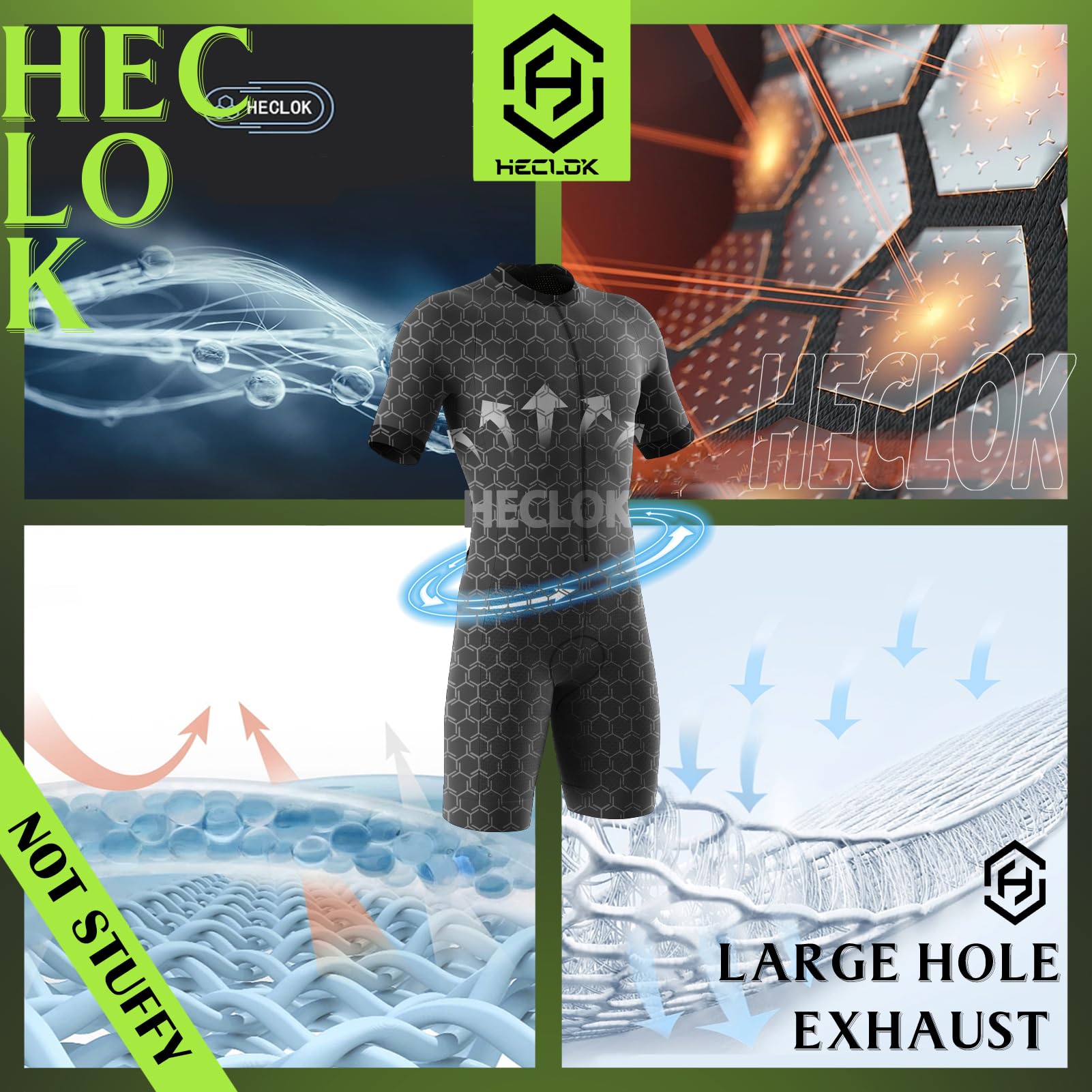 Summer Cycling Skinsuit Triatlón for Hombres,2024 Nuevo Pro Manga Corta Traje de Ciclismo, Racing Tri Suit de Acolchado de Gel, MTB Mono para Correr, Andar en Bicicleta, Nadar