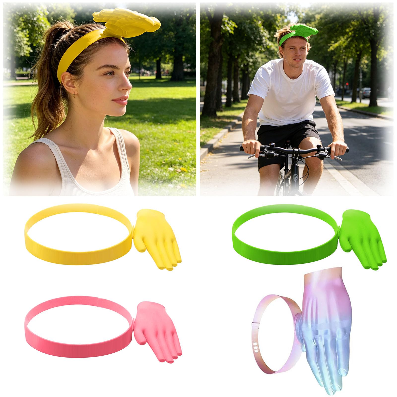 Hand Shaped Sun Visor Headband, Funny Palm-Sized Sun Hat for Beach Party, Men Women Hilarious Party Pool Camping — view 6