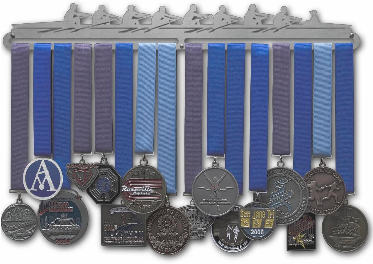 Allied Medal Hangers - Rowing Scene - Male and Female Figures - Medal Hanger Holder Display Rack